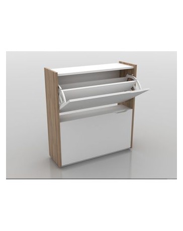 Zapatera Harmony Nogal 2 Puerta-Blanco - Envío Gratuito
