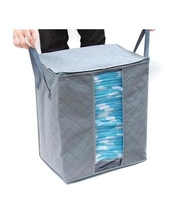 Caja Del Organizador Plegable Bolsa De Almacenamiento De La Cesta De Ropa De 3 Capas 65L - Gris - Envío Gratuito