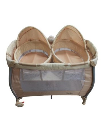 Cuna De Viaje -Corral - De Gemelos Cozy Twin Beige, Lifestyle By Infanti - Envío Gratuito