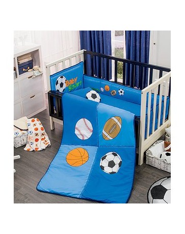 Juego de Cama Cuna Corral Vianney Baby Sport-Azul - Envío Gratuito