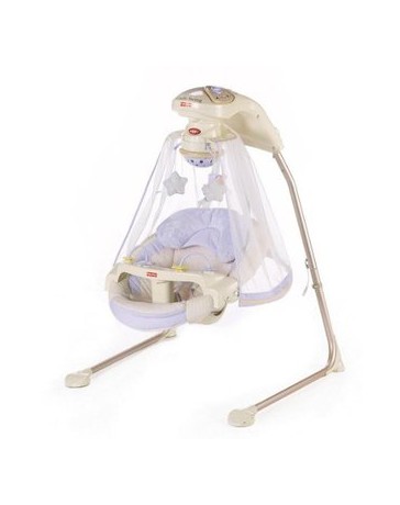 Cuna Columpio con Luz de Estrellas Fisher Price K7924-Blanco - Envío Gratuito