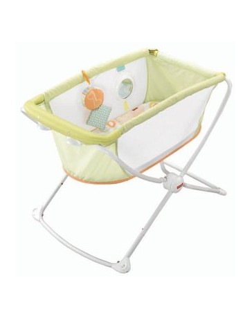 Cuna Portátil Rock'n Play Fisher Price X7757-Verde con Blanco - Envío Gratuito