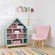 Librero Juguetero, Vintage Home Design, Pastel House, Madera Acabado Mate- Colores Patel