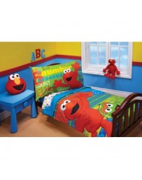 Juego De Cama Niño Plaza Sesamo 4 Piezas Sesame Street - Envío Gratuito