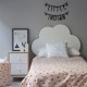 Cabecera Nube Infantil, Vintage Home Design, Nube, Madera de Pino-Blanco - Envío Gratuito