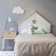 Cabecera Casa Infantil, Vintage Home Design, Casita, Madera De Pino-Blanco - Envío Gratuito