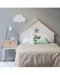 Cabecera Casa Infantil, Vintage Home Design, Casita, Madera De Pino-Blanco - Envío Gratuito