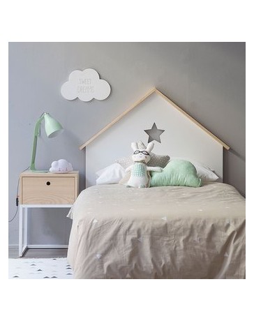 Cabecera Casa Infantil, Vintage Home Design, Casita, Madera De Pino-Blanco - Envío Gratuito