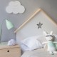 Cabecera Casa Infantil, Vintage Home Design, Casita, Madera De Pino-Blanco - Envío Gratuito