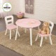 Set mesa redonda infantil y 2 sillas blanco/rosa KidKraft - Envío Gratuito