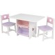 Set mesa rectangular compartimentos almacenaje, 2 sillas, blanco KidKraft - Envío Gratuito