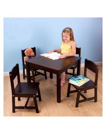 Set mesa y 4 sillas infantil espresso madera KidKraft - Envío Gratuito