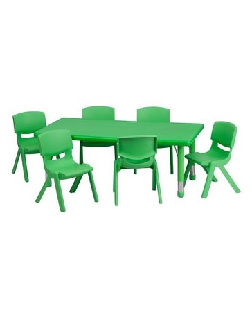 Mesa De Plastico Escolar Ajustable mas 6 Sillas Vv4 - Envío Gratuito