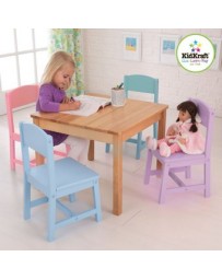 Set de mesa y 4 sillas de madera, juguete niños KidKraft - Envío Gratuito