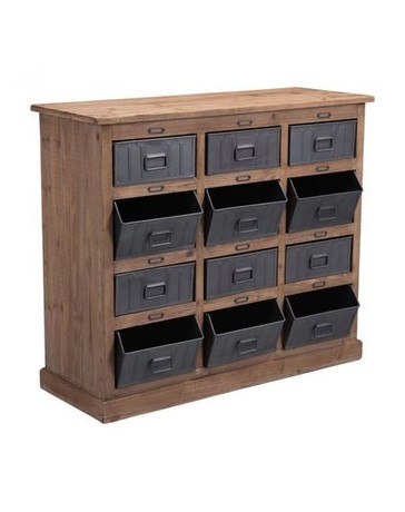 Cajonera (gabinete) marca Zuo modelo Haricot - natural / gris industrial / 100419 - Envío Gratuito