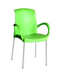 Silla de Plástico Apilable Mónaco con Brazos Verde - Envío Gratuito