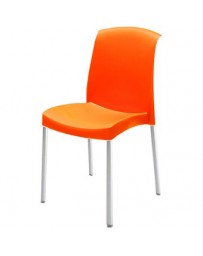 Silla de Plástico Apilable Mónaco sin Brazos Naranja Mate - Envío Gratuito