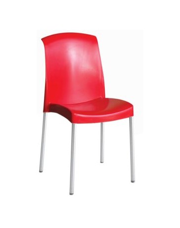 Silla Diplastica Monaco sin Brazos Elegante-Rojo - Envío Gratuito