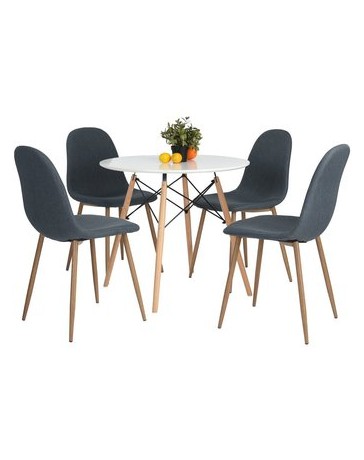 Sillas Para Comedor Estilo Charlton 4 Piezas Color Azul - Muebilia - Envío Gratuito