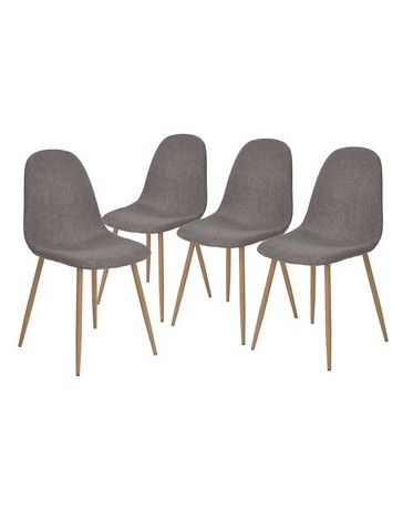 4 Sillas Para Comedor Estilo Charlton Gris - Envío Gratuito