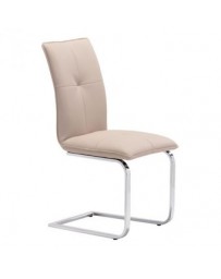 Silla marca Zuo modelo Anjou color beige / 100122 - Envío Gratuito