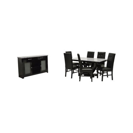 Comedor Moderno Megan 6 Sillas con Bufet Fabou Muebles - Envío Gratuito