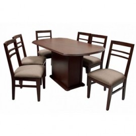 Comedor Xelha 6 Sillas Fabou Muebles - Chocolate - Envío Gratuito