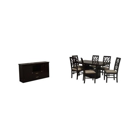 Comedor Moderno Suiza 6 Sillas Con Buffet Fabou Muebles - Envío Gratuito