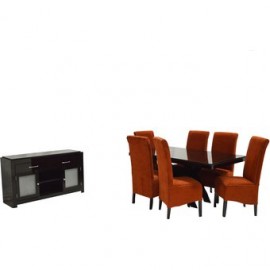 Comedor Moderno Pekin 6 Sillas Con Buffet Fabou Muebles - Envío Gratuito