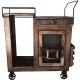 Carrito De Servicio Madera, Vintage Home Designe, Toledo, Movible Con Ruedas De Hierro Doble Vista, Porta Vasos Giratorio - Enví