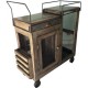 Carrito De Servicio Madera, Vintage Home Designe, Toledo, Movible Con Ruedas De Hierro Doble Vista, Porta Vasos Giratorio - Enví