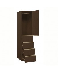 Closet Modular con 1 Tubo Colgador y 4 Cajones, Color Wengue - Envío Gratuito