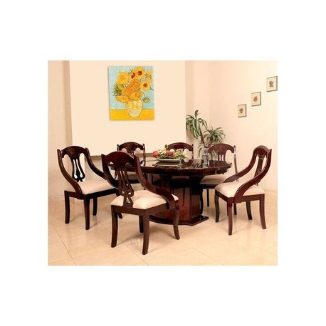 Antecomedor Sanzio 6 Sillones-Café - Envío Gratuito