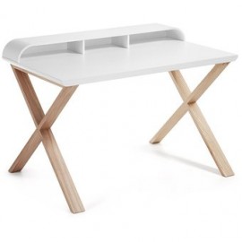 Escritorio Minimalista, Vintage Home Designe, Nordik, Patas De Madera De Pino Cubierta Lacada-Multicolor - Envío Gratuito