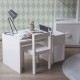 Escritorio Infantil con Silla, Vintage Home Design, Madera de Pino con Mueble para Libros- Blanco - Envío Gratuito