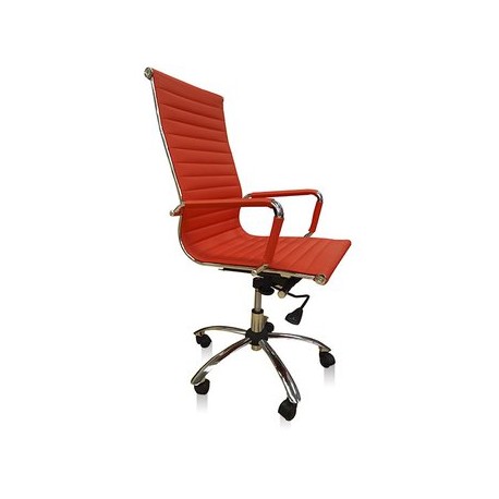 Sillón Directivo en Curpiel Rojo Mod. A05 - Envío Gratuito