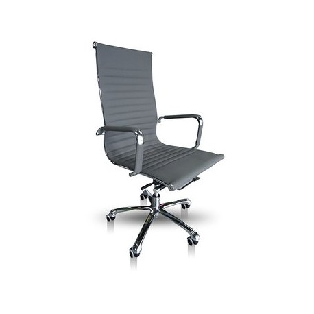 Sillón Directivo en Curpiel Gris Mod. A05 - Envío Gratuito