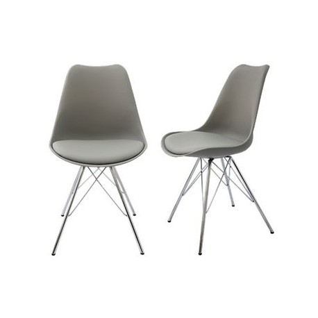 Juego De 2 Sillas Estilo Eames Color Gris Modelo PAREAM133 Gris - Envío Gratuito