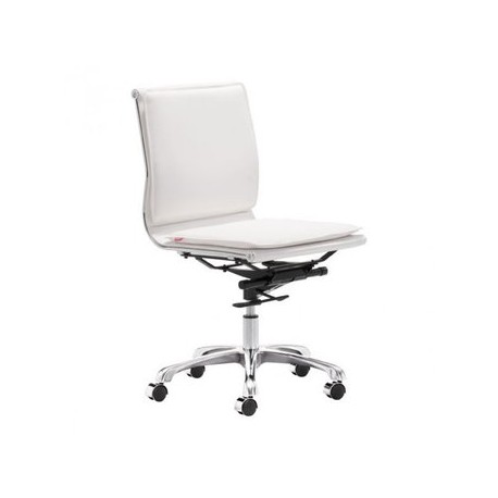 Silla de oficina marca Zuo modelo Lider Plus (sin brazos) - blanca / 215219 - Envío Gratuito