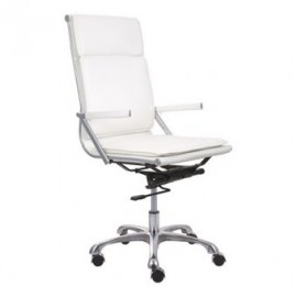 Silla de oficina marca Zuo modelo Lider Plus espalda alta - blanca / 215232 - Envío Gratuito