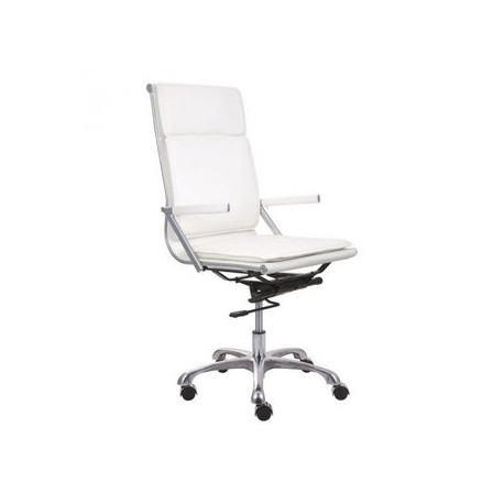 Silla de oficina marca Zuo modelo Lider Plus espalda alta - blanca / 215232 - Envío Gratuito