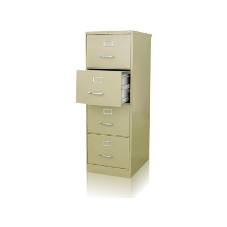 Archivero Hirsh Metálico De 4 Gavetas Oficio Beige Mod. 14118 - Envío Gratuito