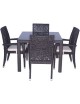 Comedor Cuadrado Silla Con Descansa Brazos H & G Viena G55851W 5 Pzas-Chocolate - Envío Gratuito