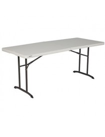 Mesa Rectangular Plegable al Centro LIFETIME 1.83 Mts x 76 Cms, Grado Comercial - Envío Gratuito