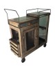 Carrito De Servicio Madera, Vintage Home Designe, Toledo, Movible Con Ruedas De Hierro Doble Vista, Porta Vasos Giratorio - Enví