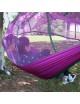 Aotu 2,6 x 1,4 M acampa portable de alta resistencia del paracaídas Tela dormir Hamaca con la red de mosquito Purple - Envío Gra