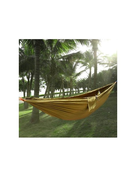 Portátil de tela de nylon de paracaídas hamaca para dos persona amante de la familia al aire libre los viajes de camping Camel -