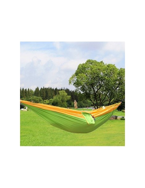 CX Hamaca Double Person Portable Nylon Fabric Hammock-Verde y amarillo - Envío Gratuito