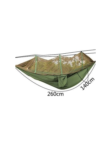 Portátil dormir Mosquitera hamaca colgantes al aire libre que acampa yendo verde del ejército - Envío Gratuito