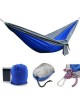 2 People Hamaca 270 x 140cm  Doble Persona Columpio  Hamaca de Ocio para Viajes, Cámping, Senderismo -Azul mas Gris - Envío Grat